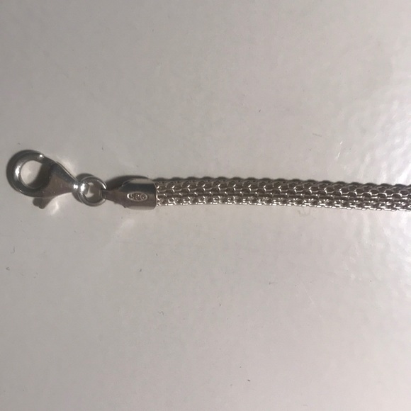 Italian Sterling Silver Mesh Woven Chain Necklace - Picture 4 of 8